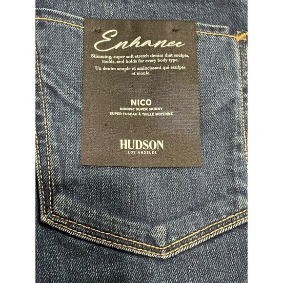 Hudson Womens Enhance Nico Mid Rise Super Skinny Leg Blue Denim Jeans Size 26 - Picture 9 of 9